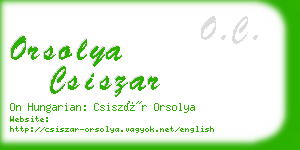 orsolya csiszar business card